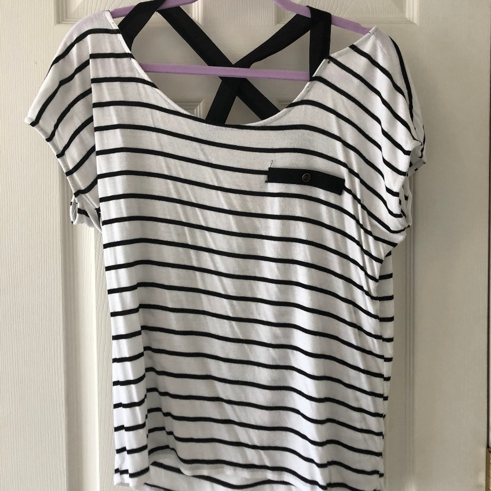 Boutique Striped Cross-Back Shirt